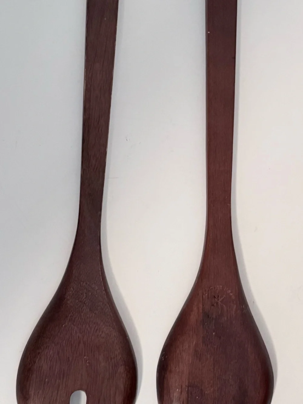 Williams Sonoma Dark Brown Wooden Salad Spoons Set